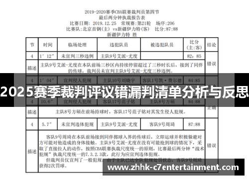 2025赛季裁判评议错漏判清单分析与反思
