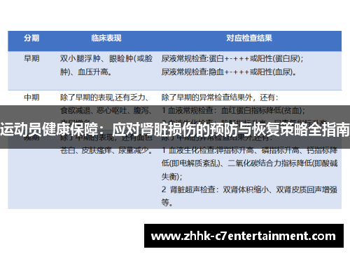 运动员健康保障：应对肾脏损伤的预防与恢复策略全指南